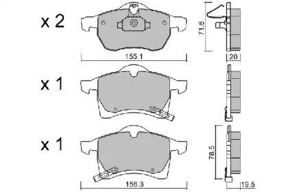 BPOP-1013 AISIN Комплект тормозных колодок, дисковый тормоз